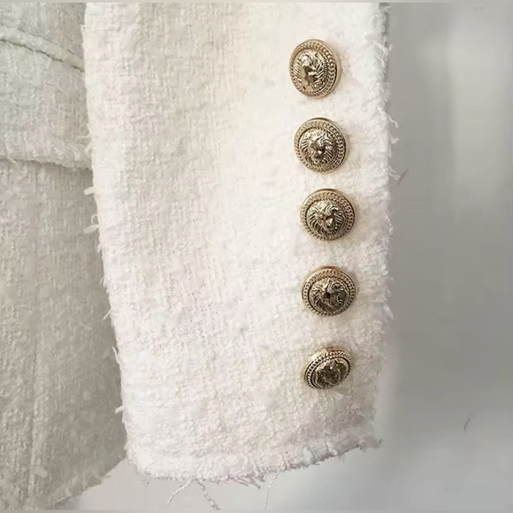 Tweed Blazer with gold buttons. Size Small. - Picture 3 of 9